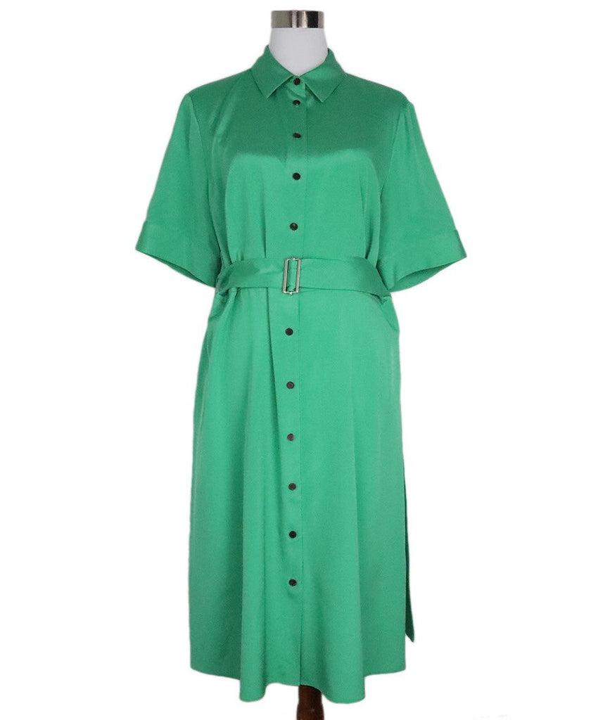 Lafayette Green Silk Dress w/ Belt sz 14 - Michael's Consignment NYC