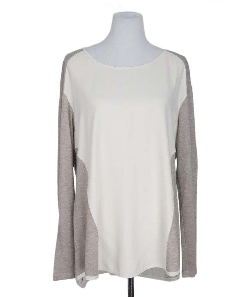 Lafayette Ivory & Taupe Longsleeve Top 