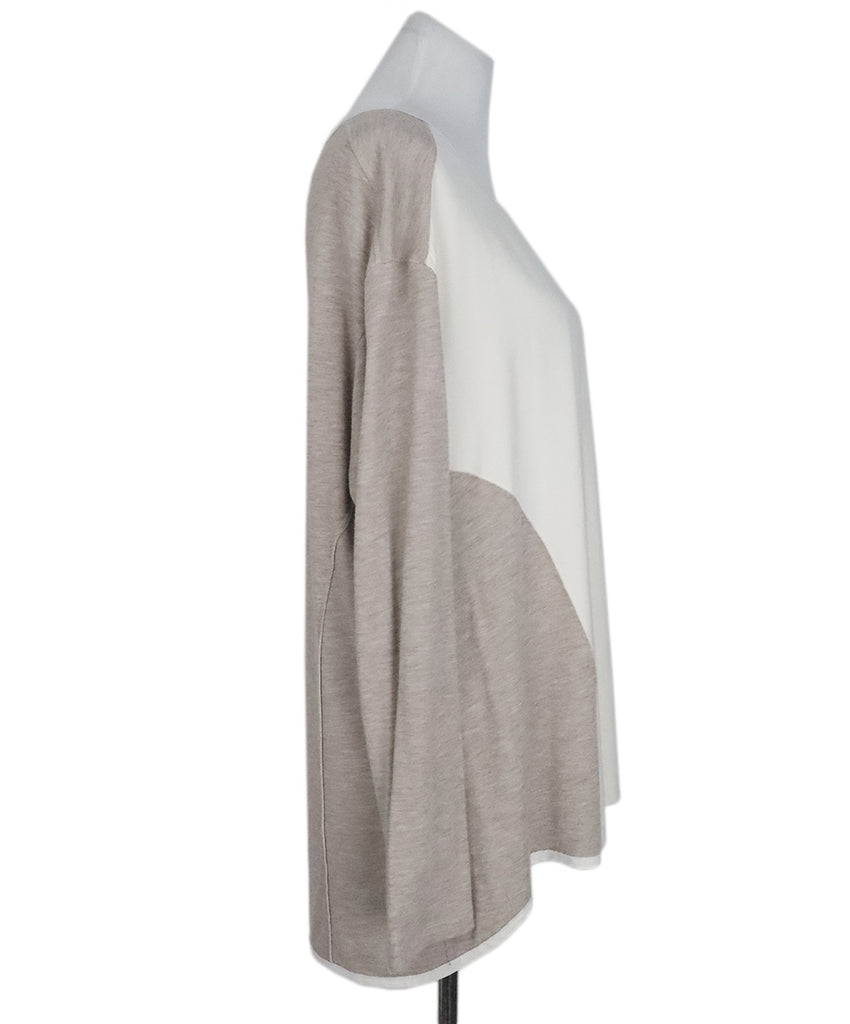 Lafayette Ivory & Taupe Longsleeve Top 1