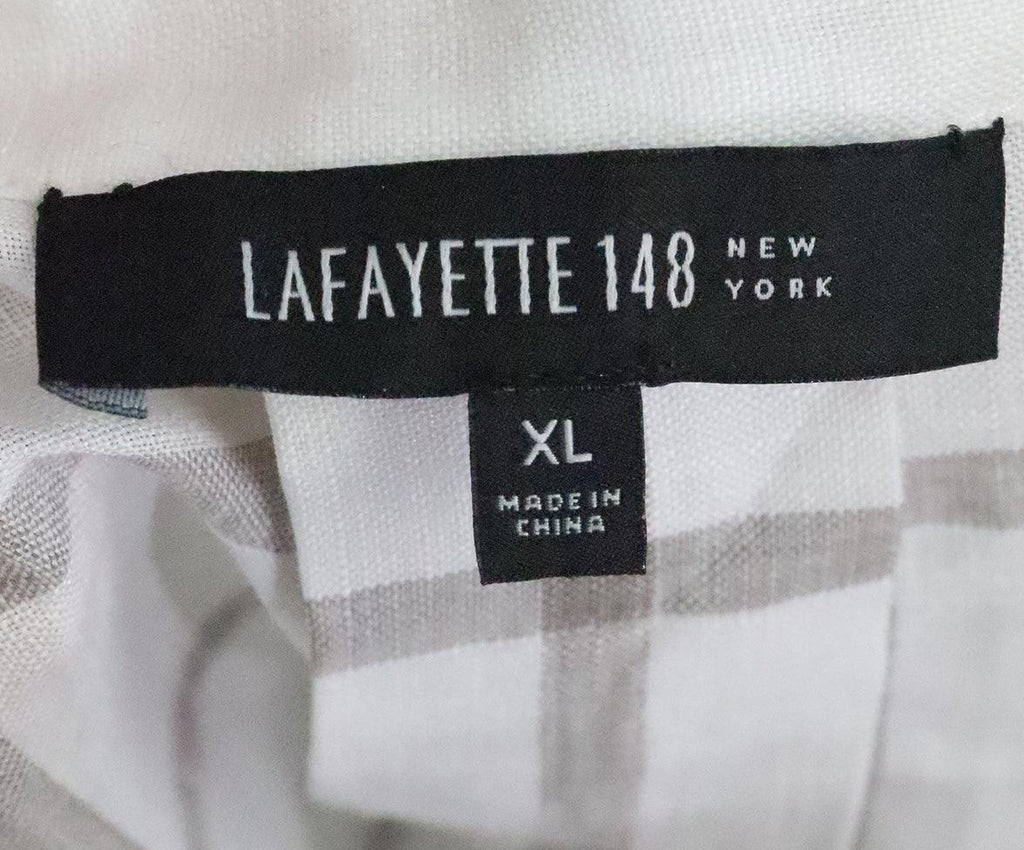 Lafayette Taupe & White Linen Top sz 14 - Michael's Consignment NYC