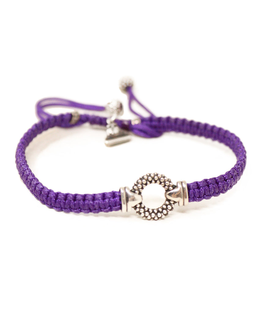 Lagos Purple String & Silver Bracelet 