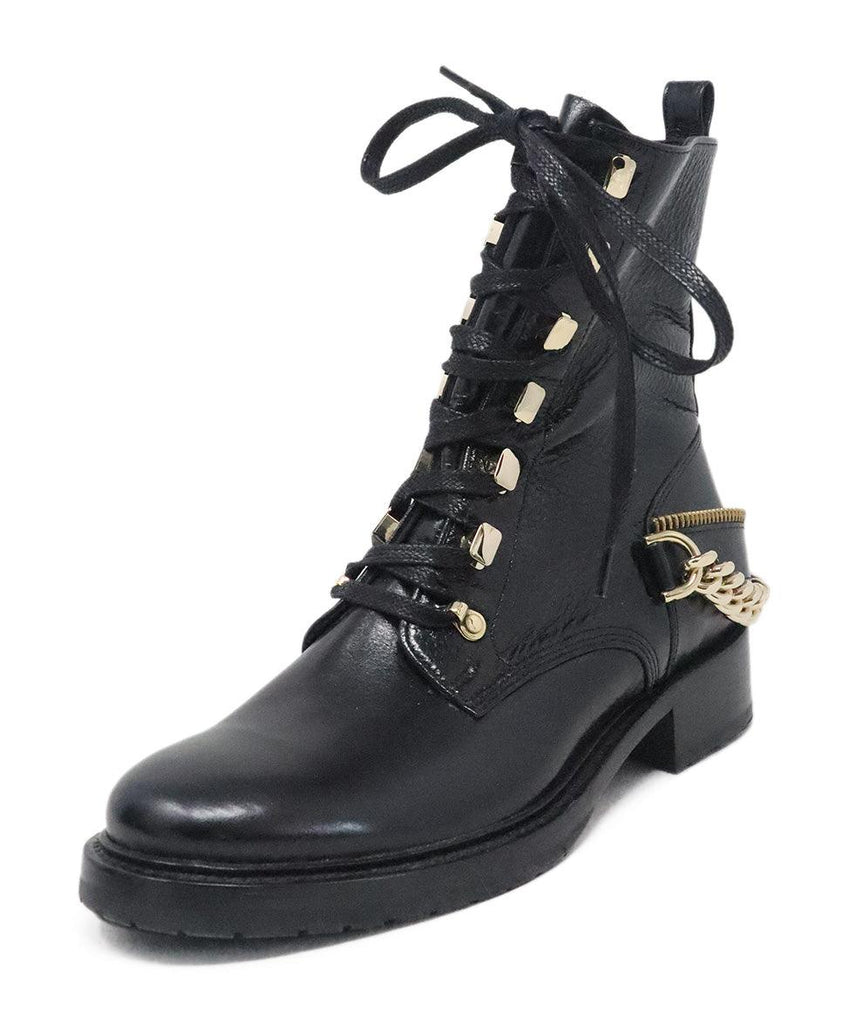 Lanvin Black Leather Boots w/ Gold Details sz 8.5 - Michael's Consignment NYC