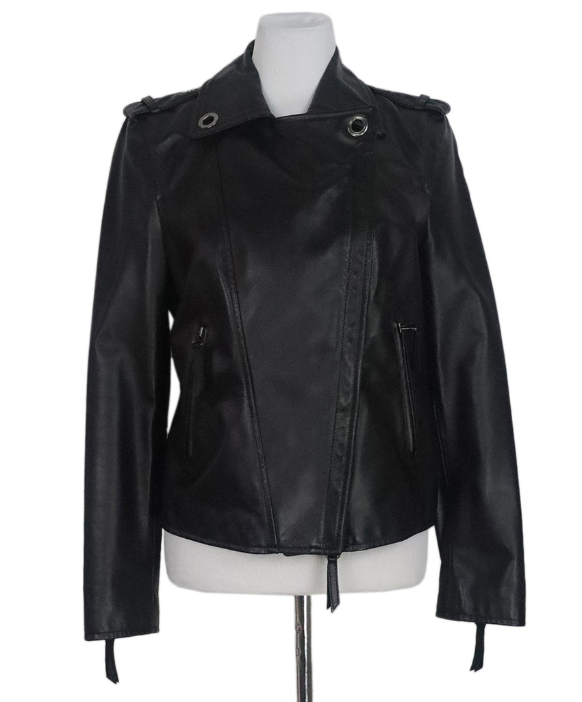 Lanvin Black Leather Motorcycle Jacket 