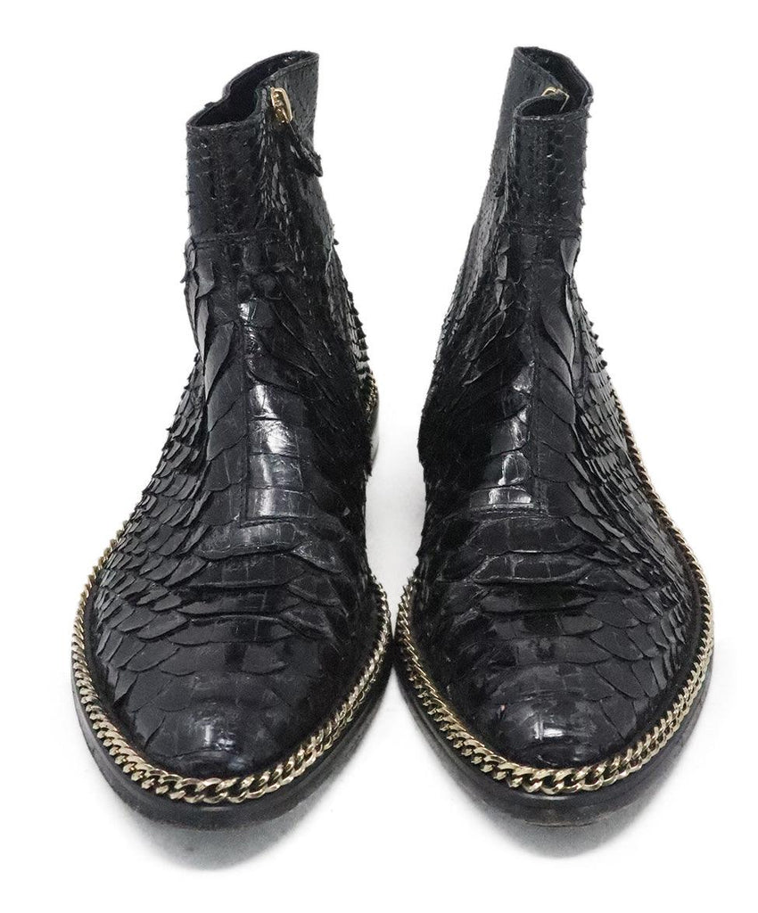 Lanvin Black Snake Skin Booties sz 8.5 - Michael's Consignment NYC