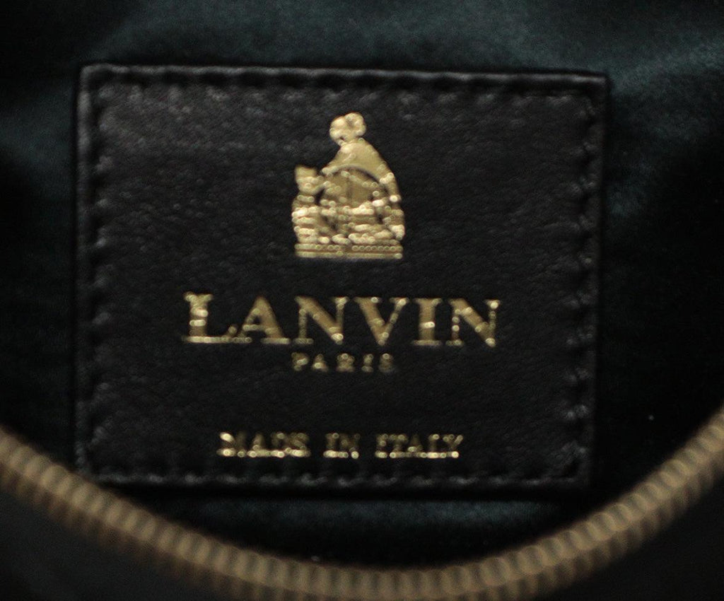 Lanvin Gold & Black Suede Clutch - Michael's Consignment NYC