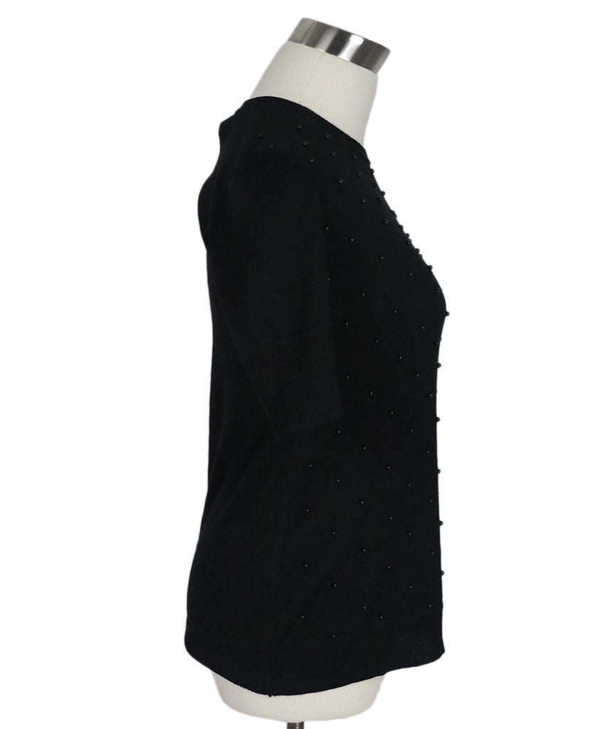 Lela Rose Black Silk Wool Sweater 1