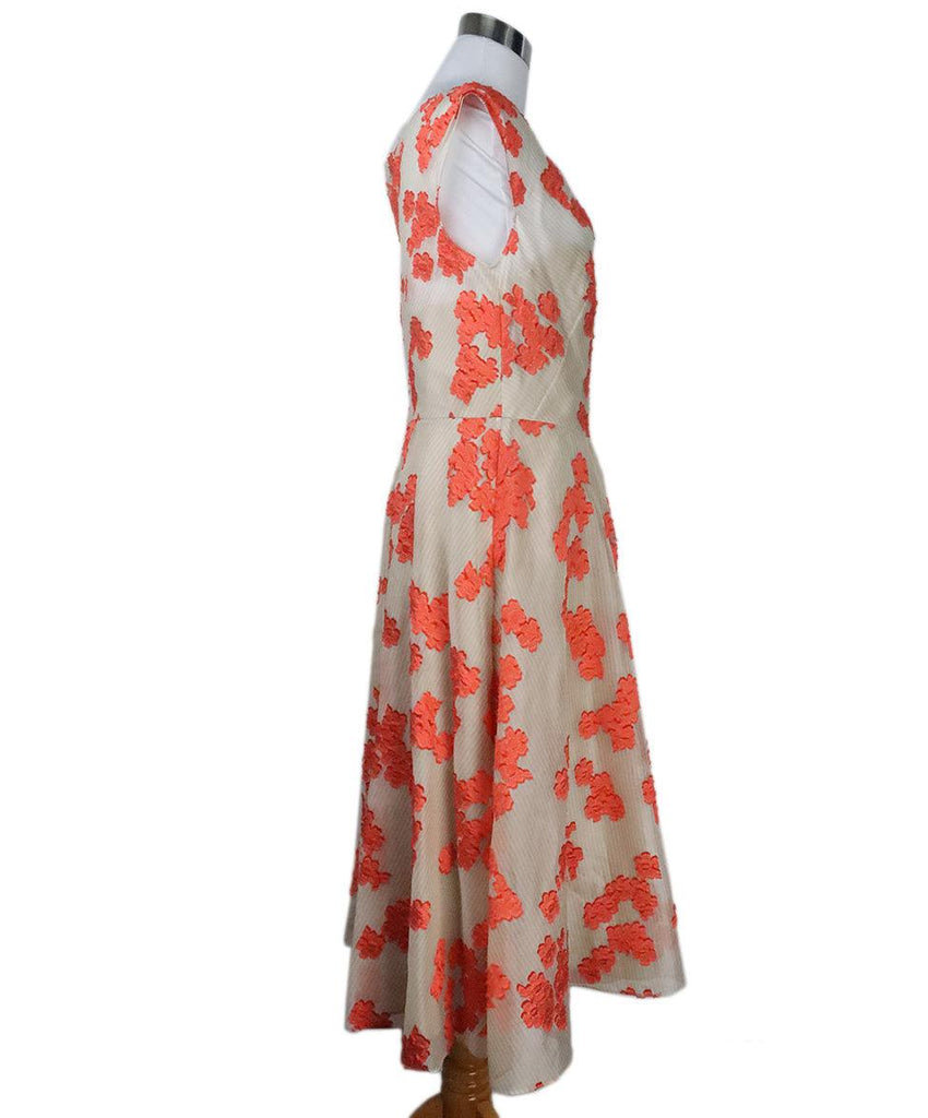 Lela Rose Orange & Beige Floral Dress sz 6 - Michael's Consignment NYC