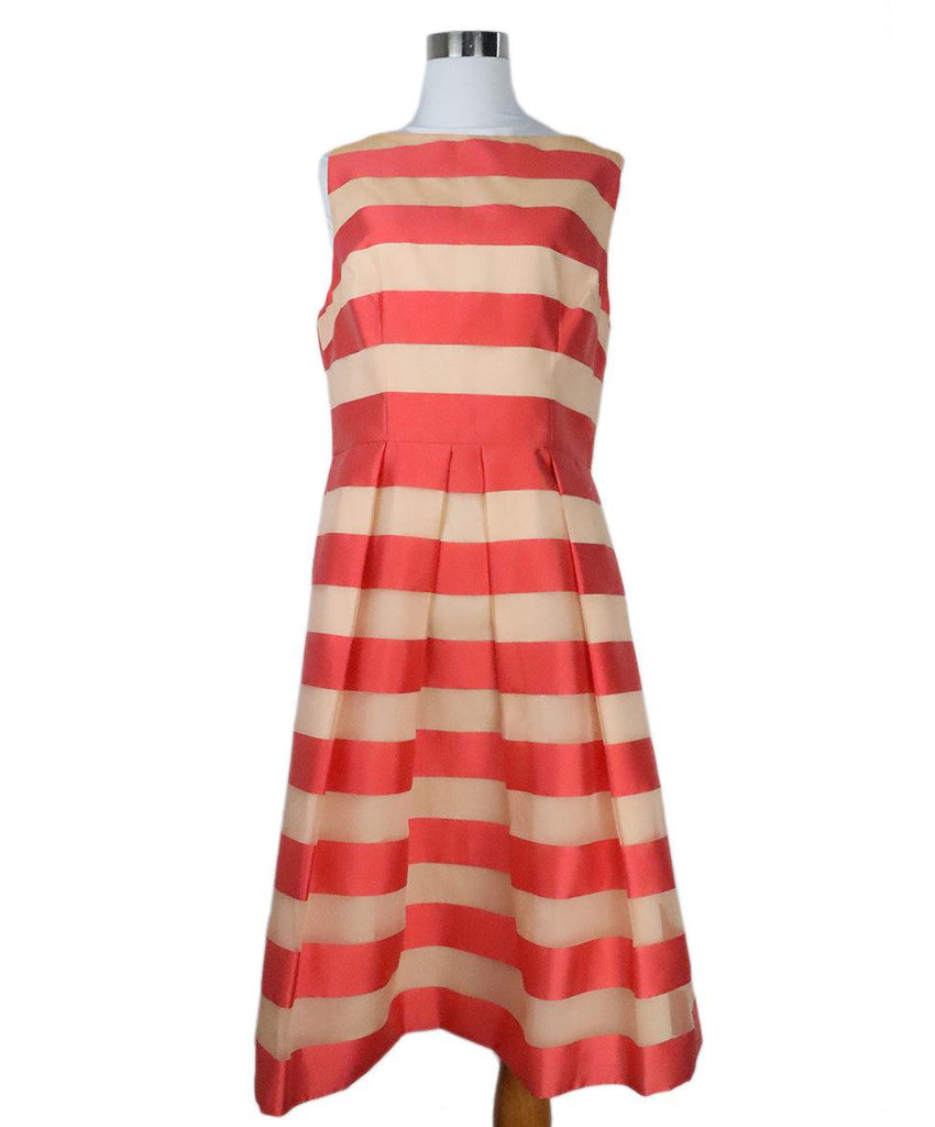 Lela Rose Peach & Coral Striped Dress sz 6 - Michael's Consignment NYC