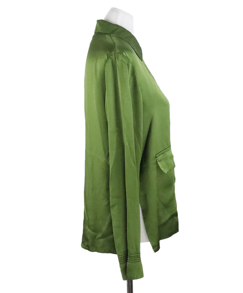 Les Copains Olive Green Silk Blazer 1