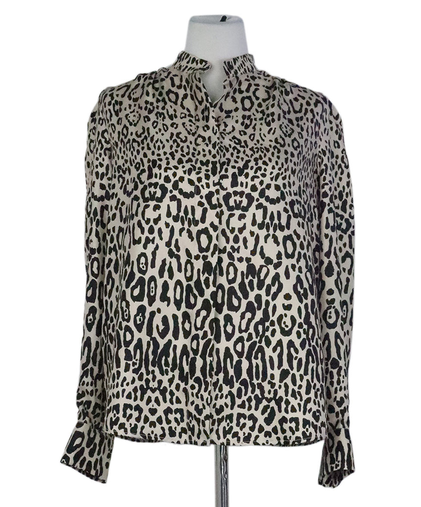 Les Copains Leopard Print Silk Blouse 