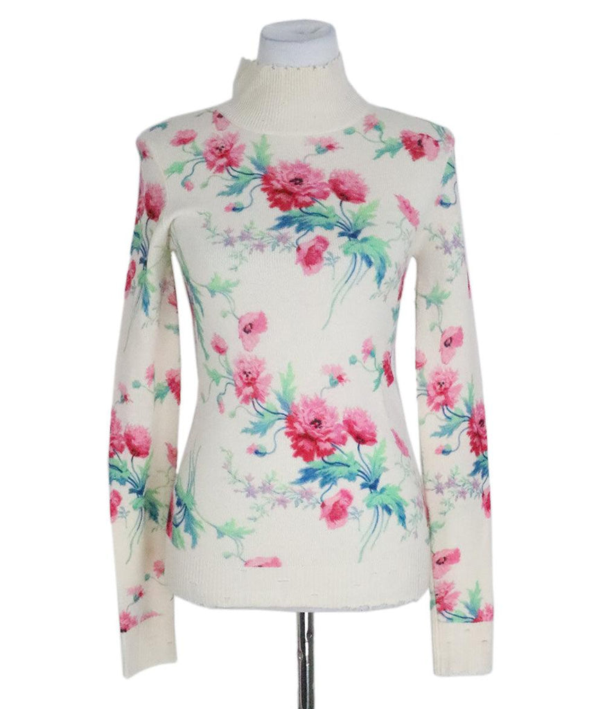 Les Reveries Floral Print Sweater sz 4 - Michael's Consignment NYC