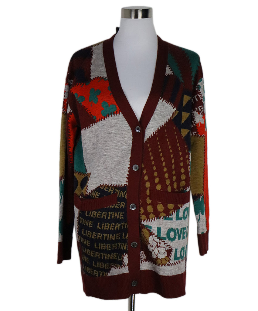 Libertine Red Print Cashmere & Silk Cardigan 
