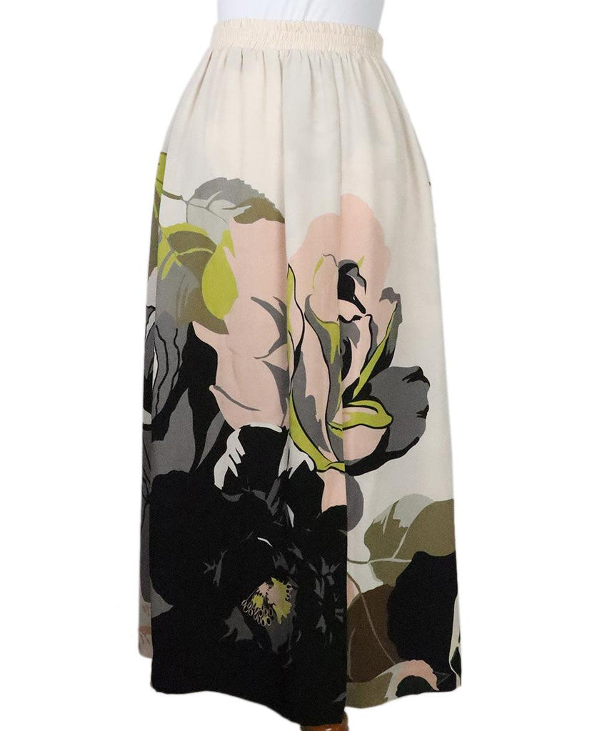 Lippes Floral Print Silk Skirt 
