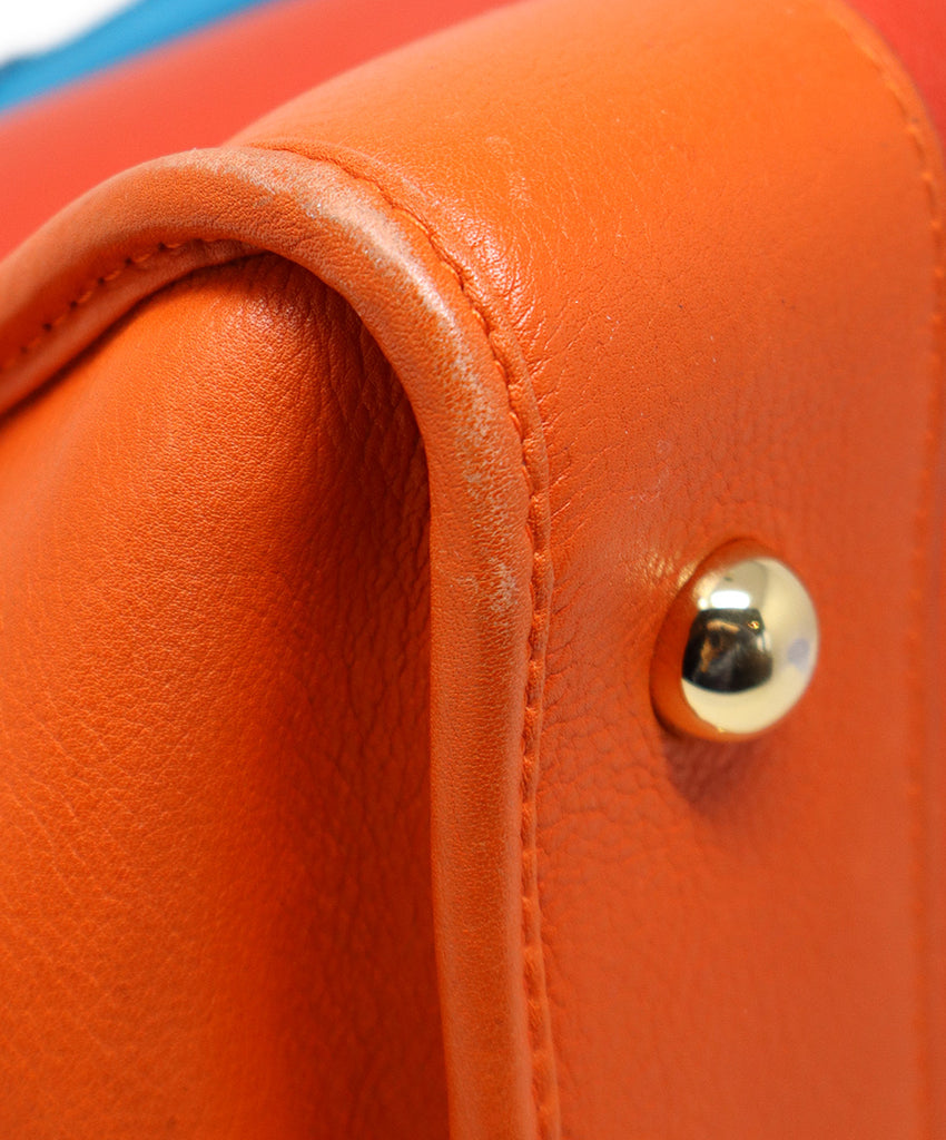 Loewe Red Orange & Blue Leather Amazona Tote 7