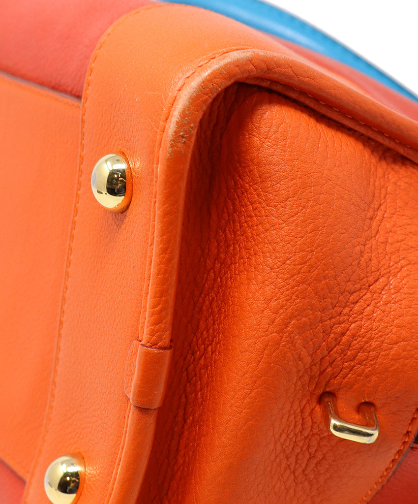Loewe Red Orange & Blue Leather Amazona Tote 9