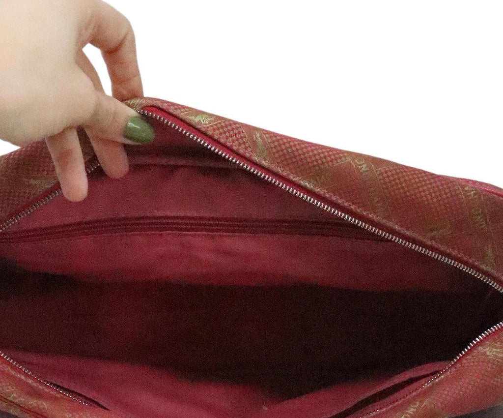 Longchamp Pink & Green Canvas Handbag 5