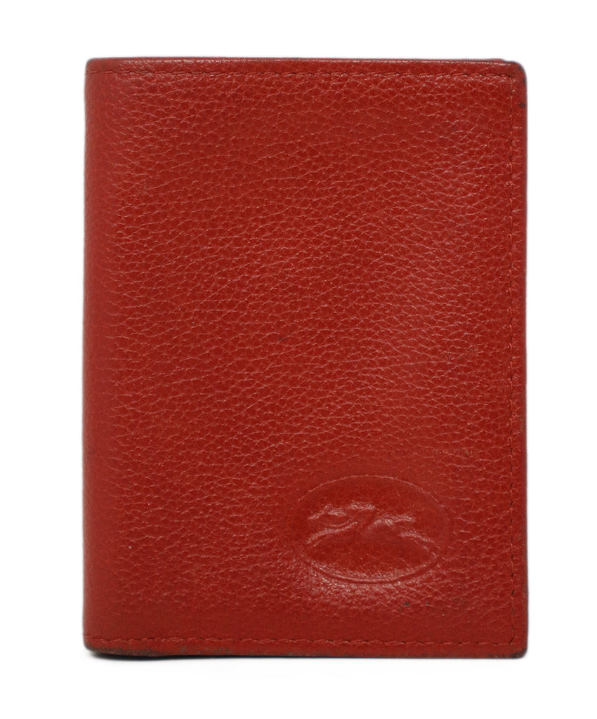 Longchamp Red Leather Card Case 