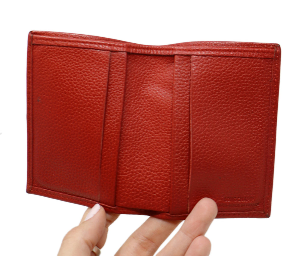 Longchamp Red Leather Card Case 5