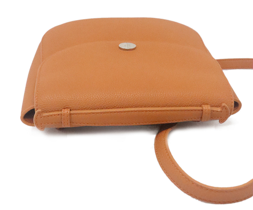 Loro Piana Orange Leather Little Saddle Odessa Bag 4