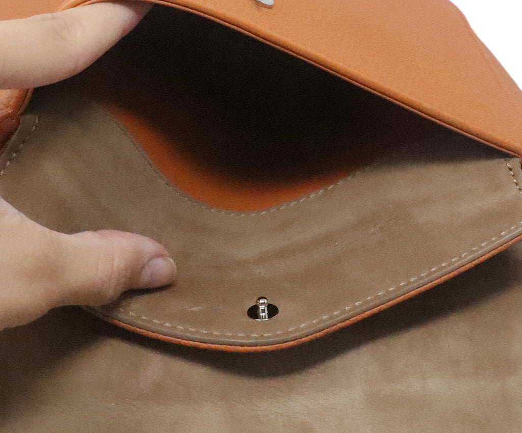 Loro Piana Orange Leather Little Saddle Odessa Bag 7