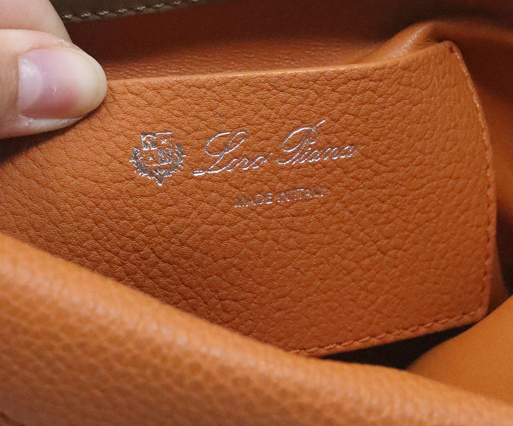 Loro Piana Orange Leather Little Saddle Odessa Bag 8