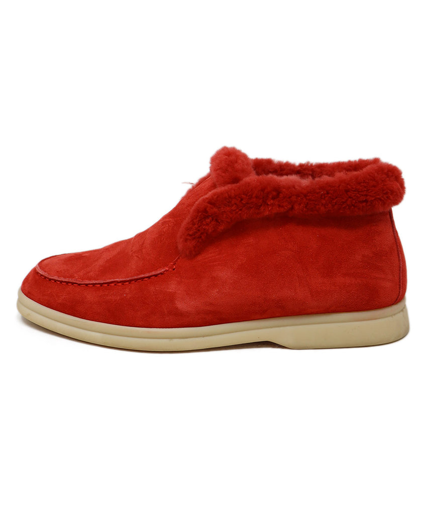 Loro Piana Red Suede & Shearling Booties 1