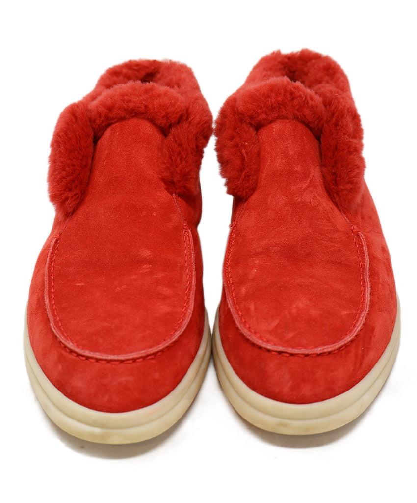 Loro Piana Red Suede & Shearling Booties 3