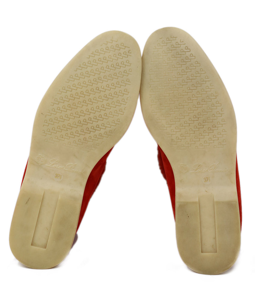Loro Piana Red Suede & Shearling Booties 4