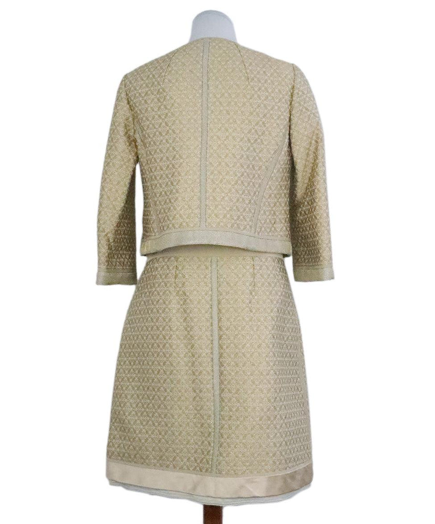 Louis Vuitton Beige & Gold Print Skirt Suit sz 8 - Michael's Consignment NYC
