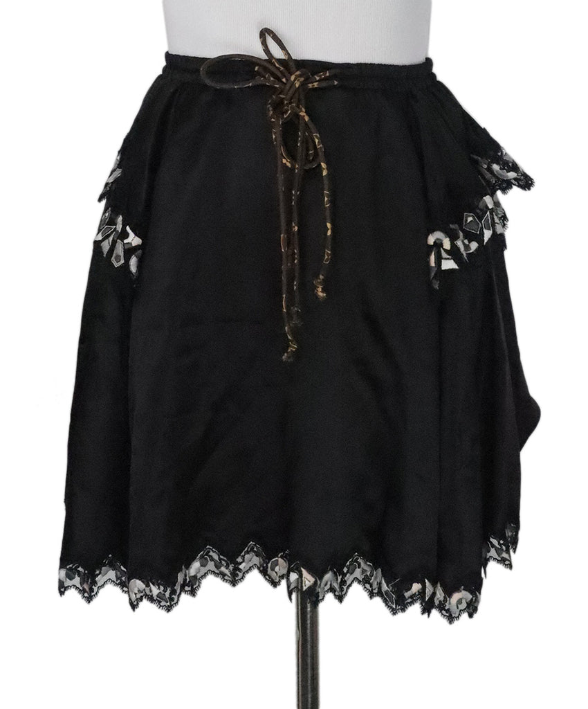 Louis Vuitton Black Silk Mini Skirt 