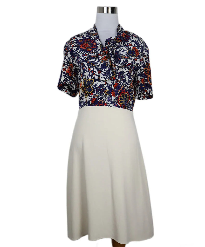 Louis Vuitton Navy & Red Floral Silk Dress 