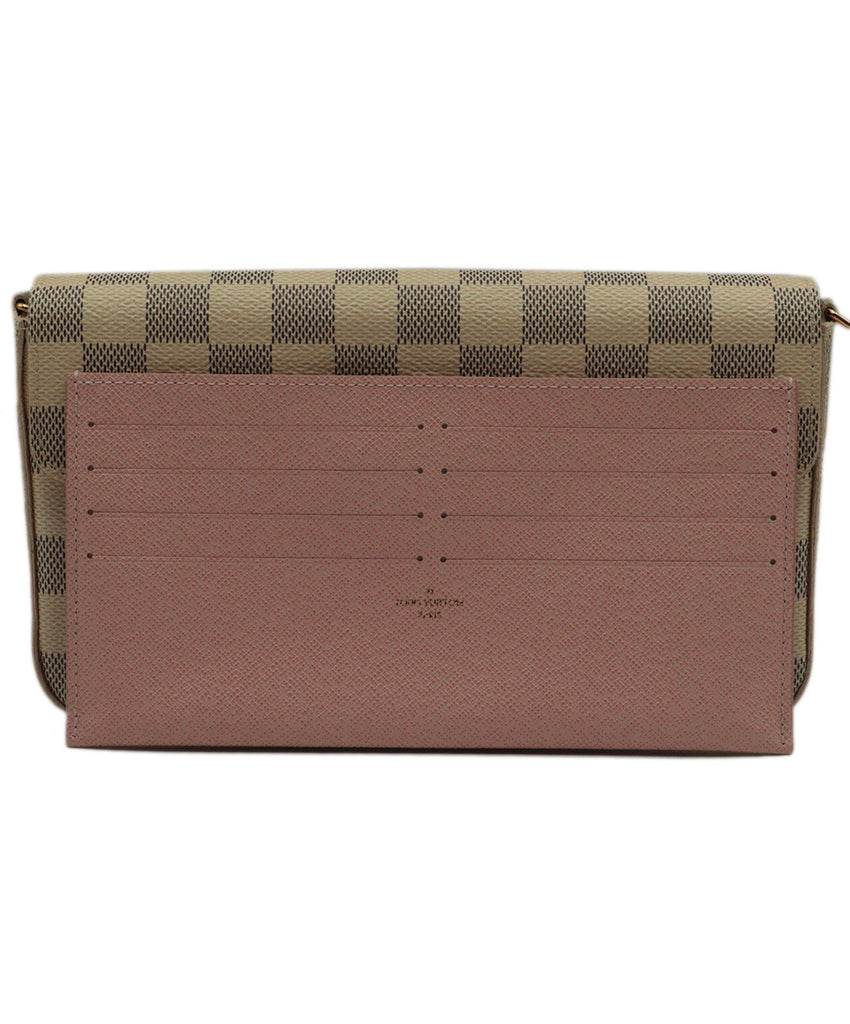 Louis Vuitton Ivory & Grey Azur Damier Felicie Crossbody 10