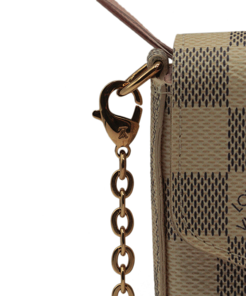 Louis Vuitton Ivory & Grey Azur Damier Felicie Crossbody 16