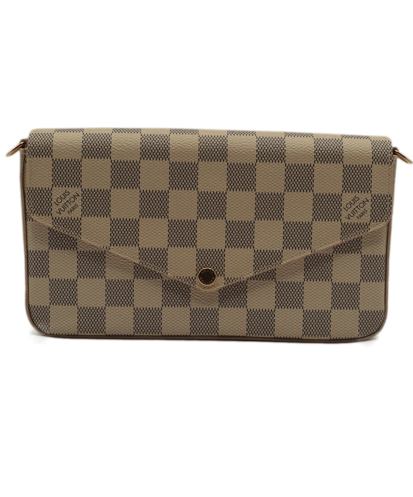 Louis Vuitton Ivory & Grey Azur Damier Felicie Crossbody 
