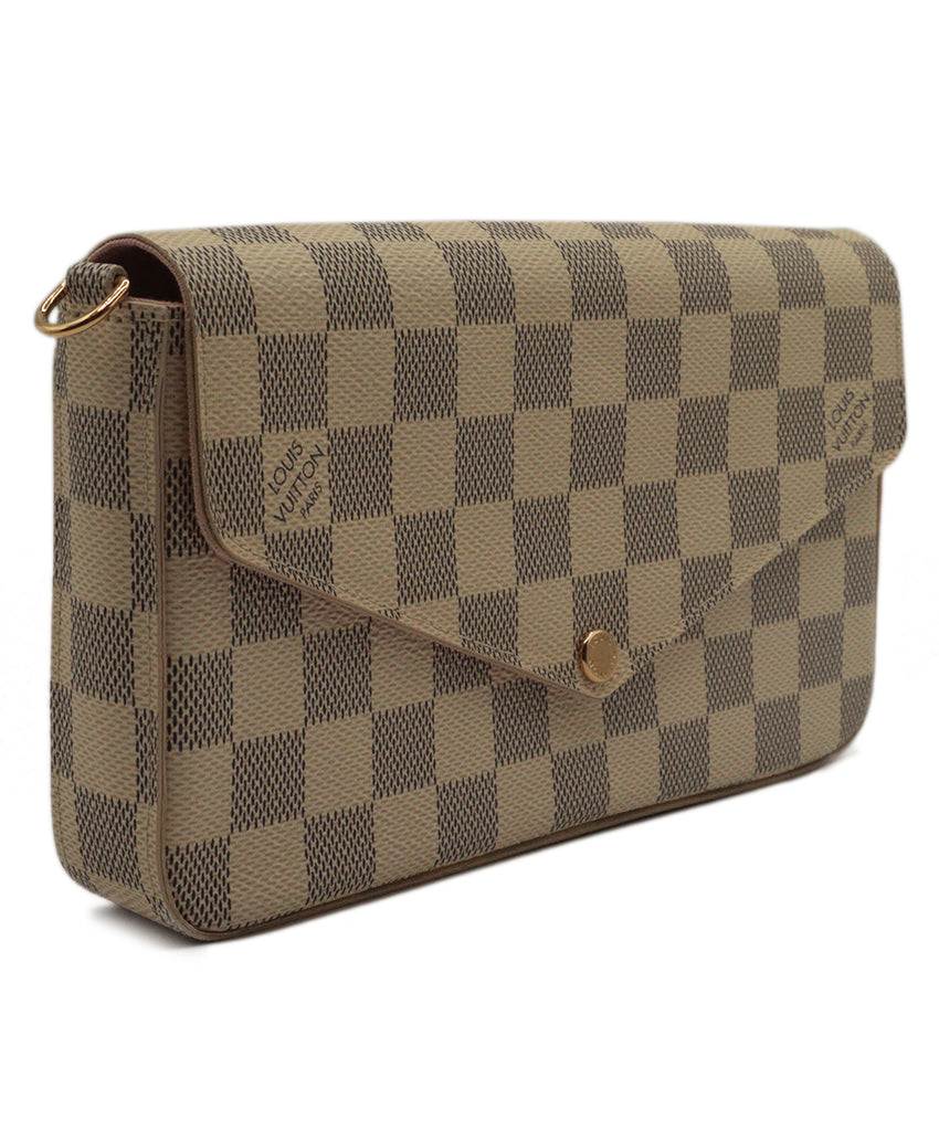 Louis Vuitton Ivory & Grey Azur Damier Felicie Crossbody 1
