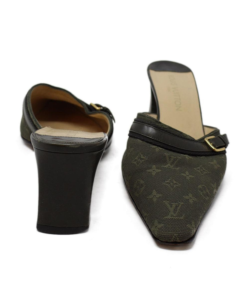 Louis Vuitton Green Monogram Canvas Mules sz 11 - Michael's Consignment NYC