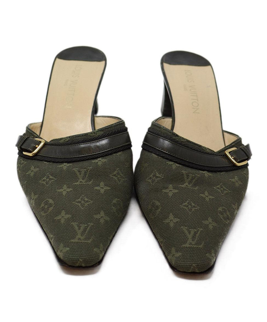 Louis Vuitton Green Monogram Canvas Mules sz 11 - Michael's Consignment NYC
