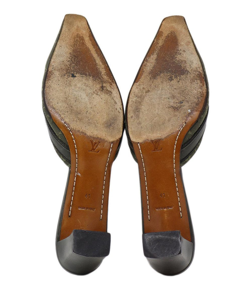Louis Vuitton Green Monogram Canvas Mules sz 11 - Michael's Consignment NYC