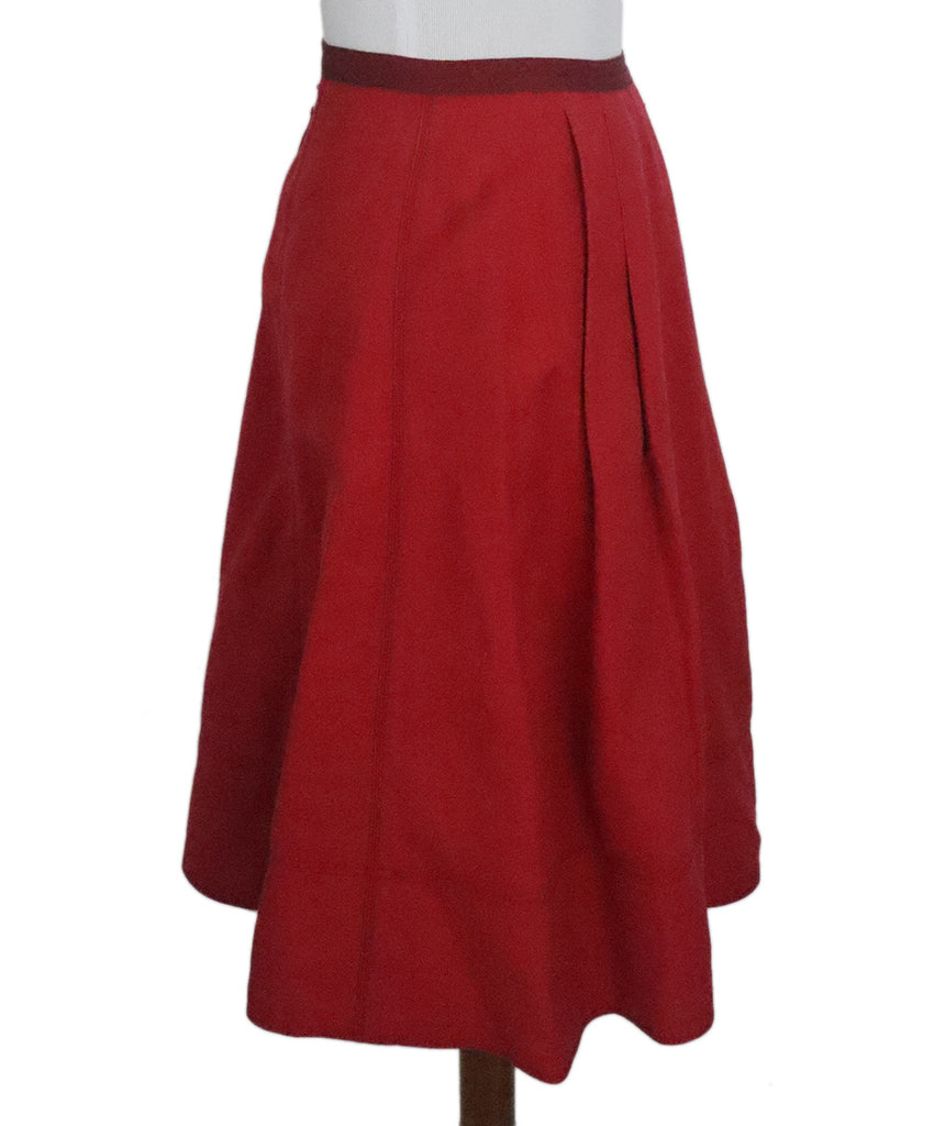Louis Vuitton Red Linen Skirt 1