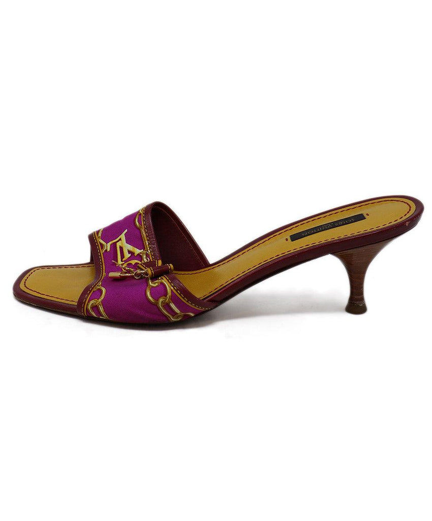 Louis Vuitton Magenta & Gold Print Sandals sz 11 - Michael's Consignment NYC
