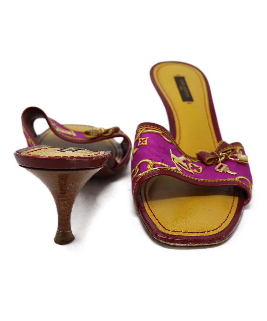 Louis Vuitton Magenta & Gold Print Sandals sz 11 - Michael's Consignment NYC