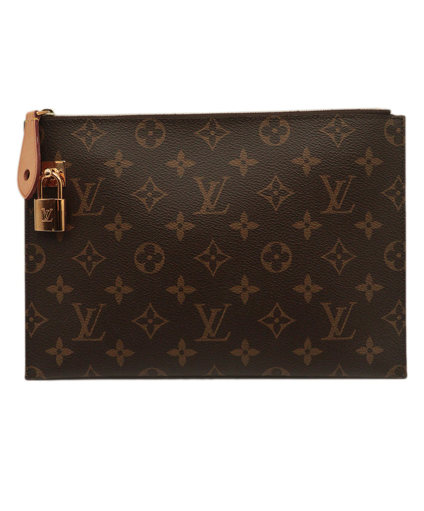 Louis Vuitton Brown & Tan Monogram Leather Special Edition Clutch 