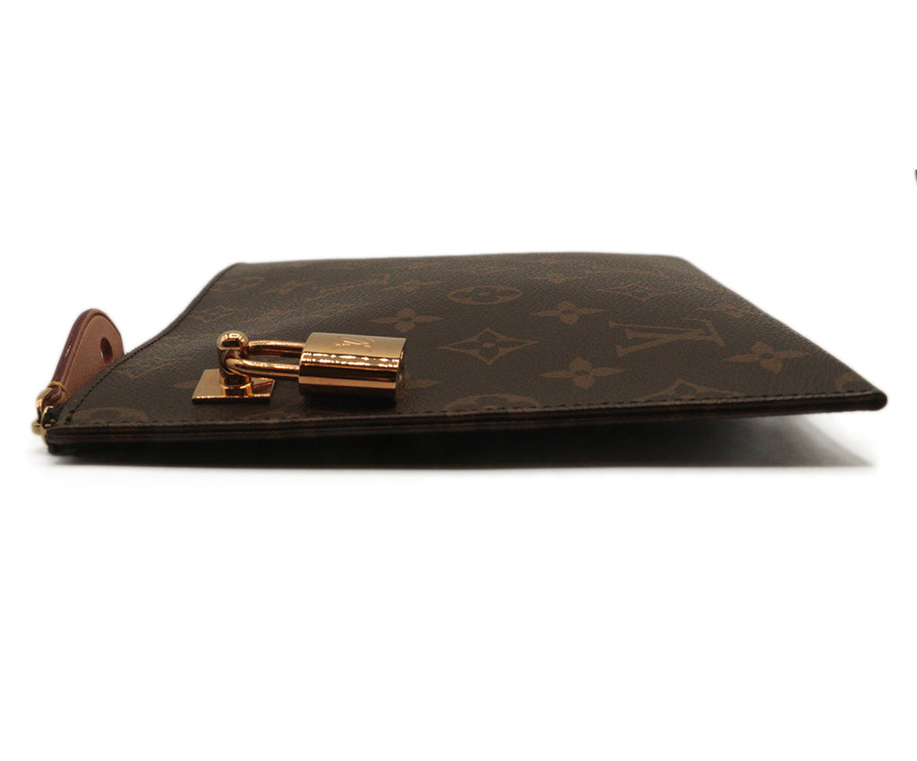 Louis Vuitton Brown & Tan Monogram Leather Special Edition Clutch 2