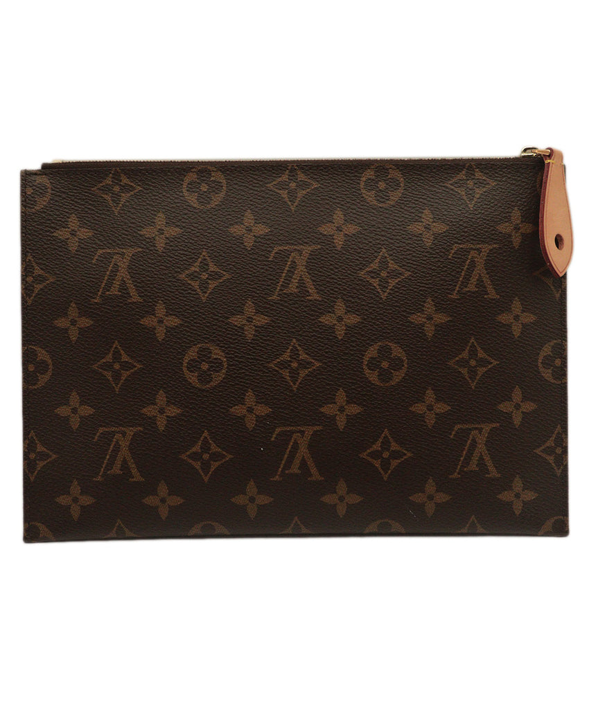 Louis Vuitton Brown & Tan Monogram Leather Special Edition Clutch 4
