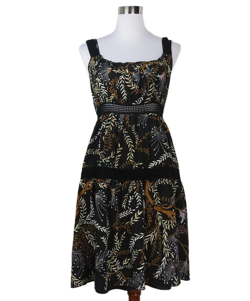 M Missoni Black & Brown Floral Print Dress sz 2 - Michael's Consignment NYC