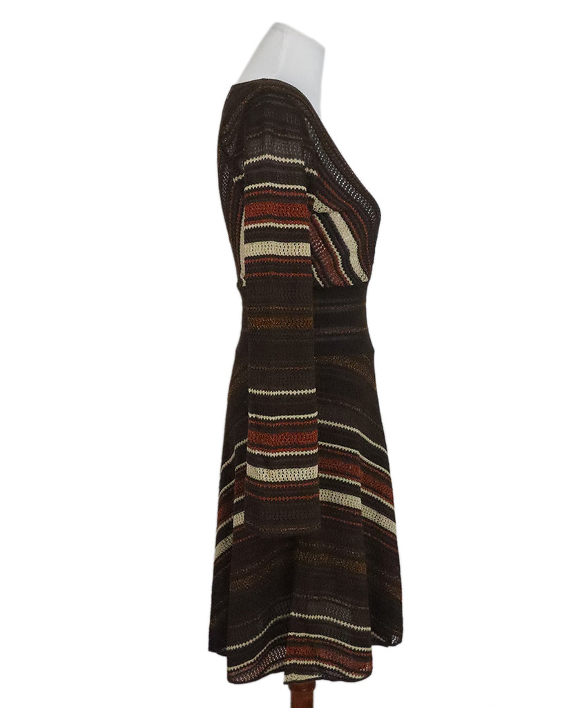 M Missoni Brown & Beige Viscose Knit Dress 1