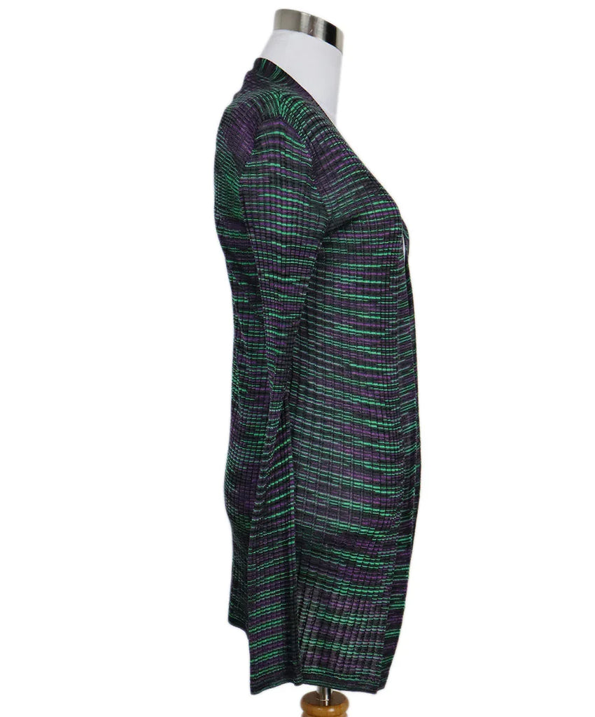 M Missoni Green Purple & Black Cotton Cardigan sz 4 - Michael's Consignment NYC