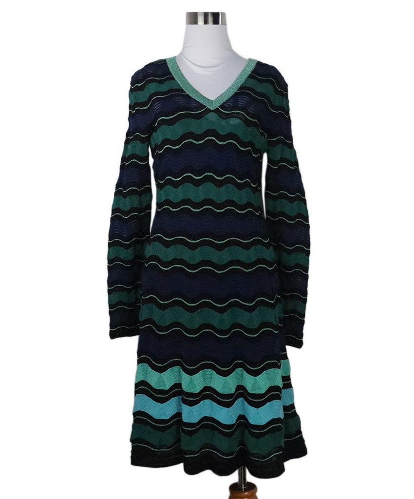 M Missoni Green & Blue Knit Dress sz 6 - Michael's Consignment NYC