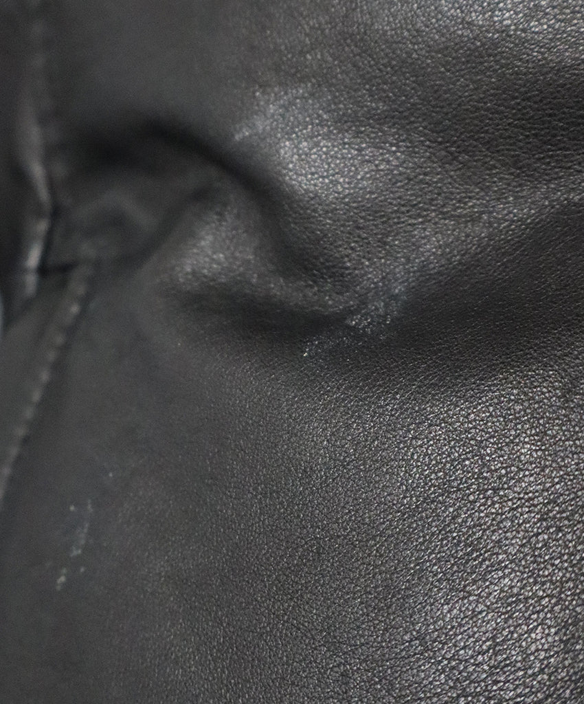 Mackage Black Leather & Fur Trim Coat 7