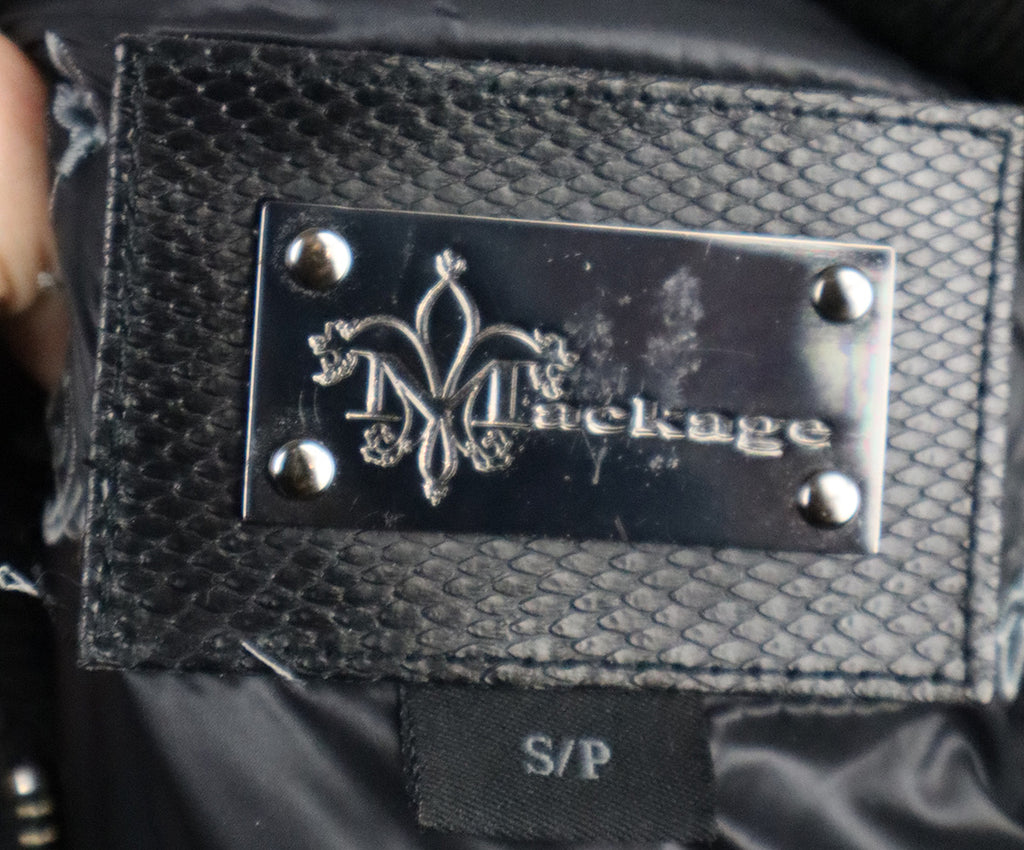 Mackage Black Leather & Fur Trim Coat 3